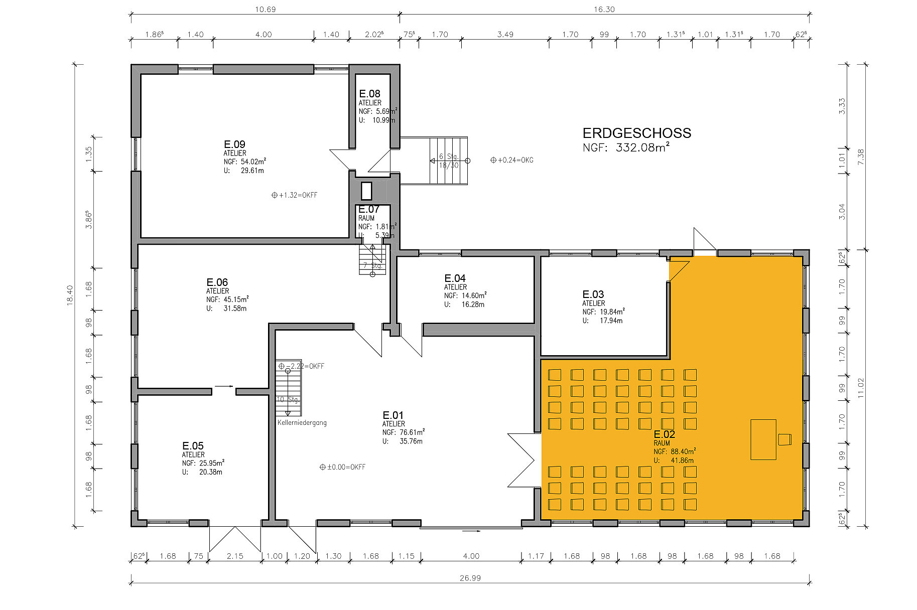 Turmhaus mit Werkstatt + Veranstaltungsraum, EG