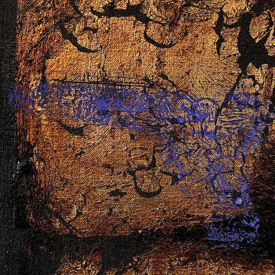 Mischtechnik auf Leinwand (Ausschnitt), Dorit Bearach Ausstellung „KEIN LEICHTES WASSER“ 